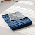 blue minky and grey cooling bamboo duvet cover  for weighted blanket calming comforter cover for hot sleepers
